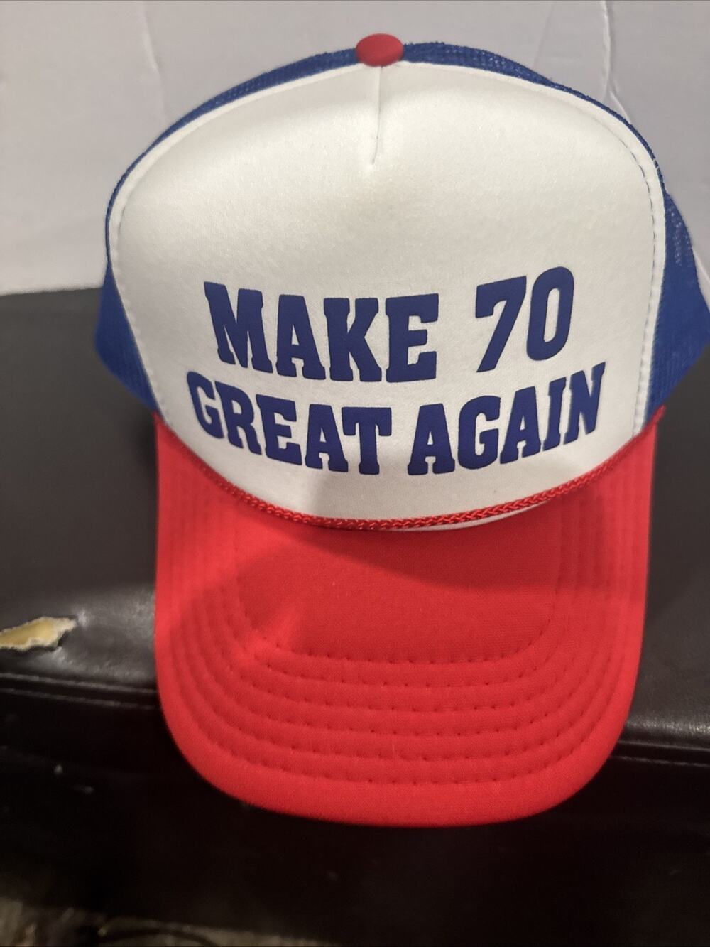 Make 70 Great Again Trucker Hat Red White Blue Snapback Novelty Cap Adult